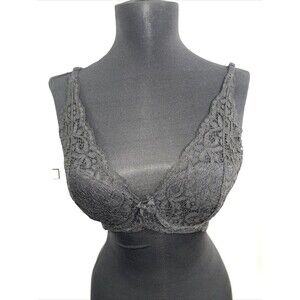 Victoria Secret Women Bra 32D Black Lace Body By Victoria Lined Demi